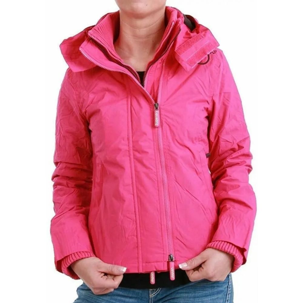 SUPERDRY Japan Hot Pink Black The Windcheater Mesh Lined Outdoor Jacket SMALL